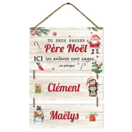 Pancarte à suspendre -Décoration de noël personnalisée en bois