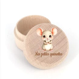 Boîte à dents en bois – Petite souris « Mes petites quenottes »