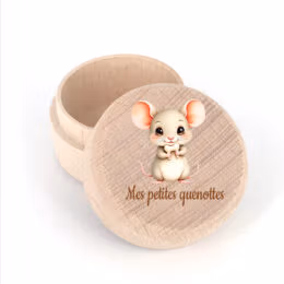 Boîte à dents en bois – Petite souris « Mes petites quenottes »
