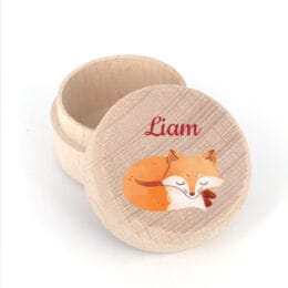 Boite à dent de lait en bois personnalisée avec prénom - Renard